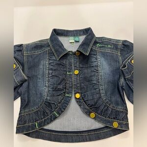 NWOT Johnny Girl Denim Jacket, Cropped, Long Sleeves